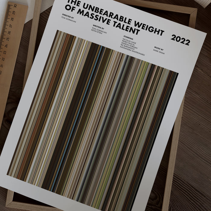The Unbearable Weight Of Massive Talent Movie Barcode Movie Barcode Poster