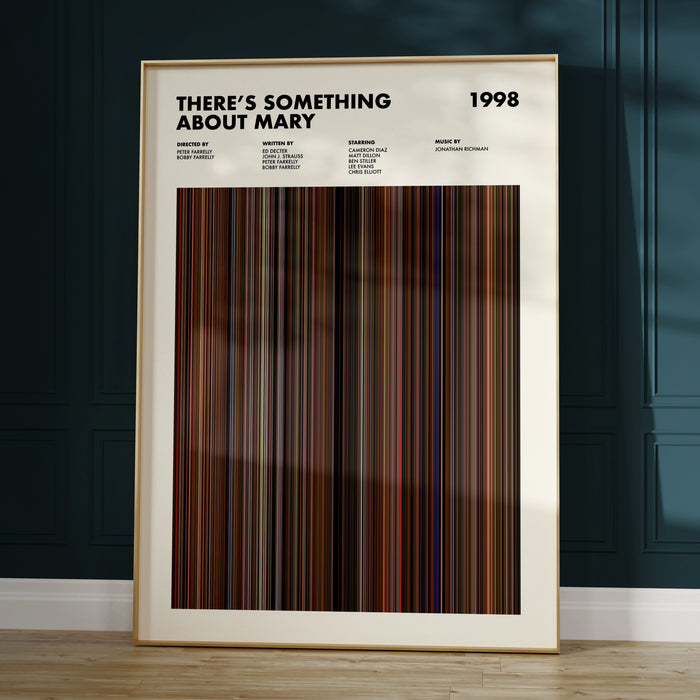 There's Something About Mary Movie Barcode Poster