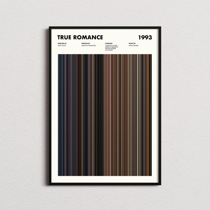 True Romance Movie Barcode Poster