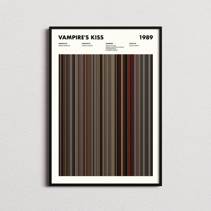 Vampire's Kiss Movie Barcode Poster