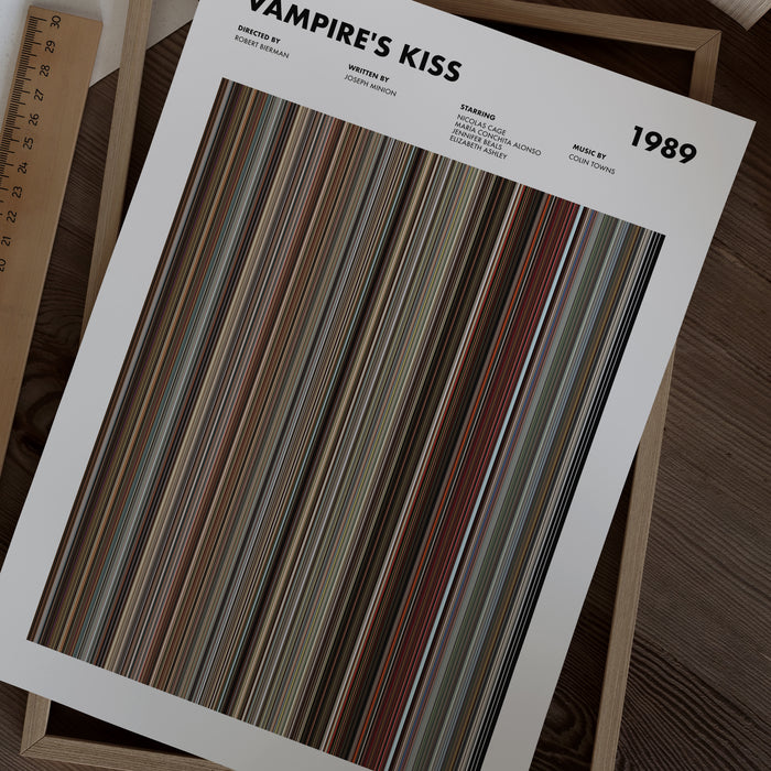 Vampire's Kiss Movie Barcode Poster