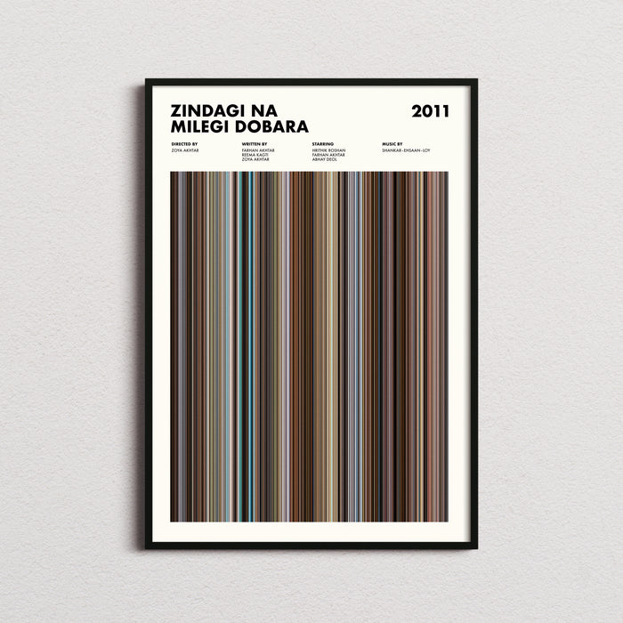 Zindagi Na Milegi Dobara Movie Barcode Poster