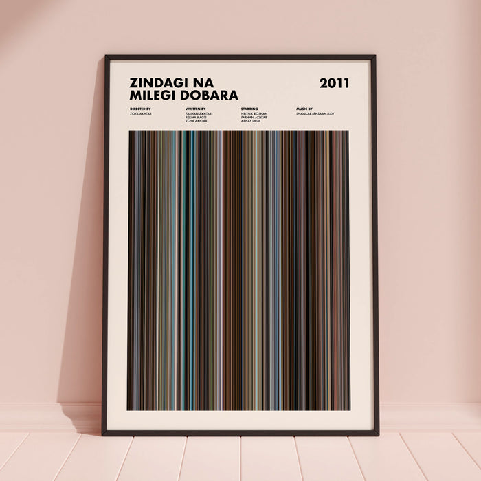 Zindagi Na Milegi Dobara Movie Barcode Poster